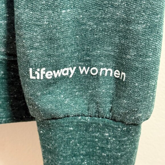 Lifeway Women "Heart Soul Mind Strength" Women's Heather Green Sweatshirt - Picture 3 of 4